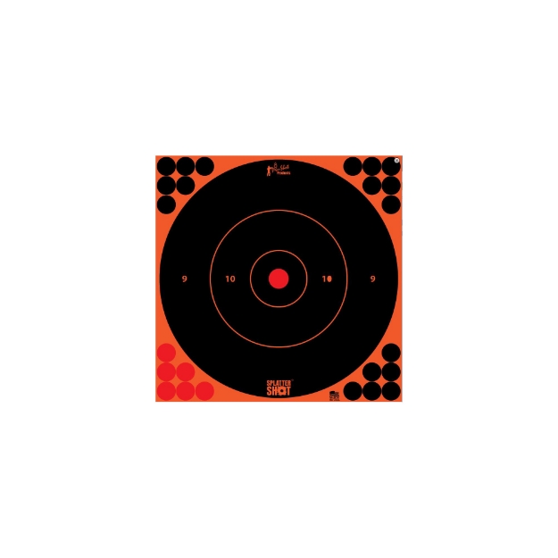 Picture of Pro-Shot Products Splatter Shot - 12" Bullseye - Adhesive Target - 5 Pack - Black/Orange 12B-ORNGE-5PK