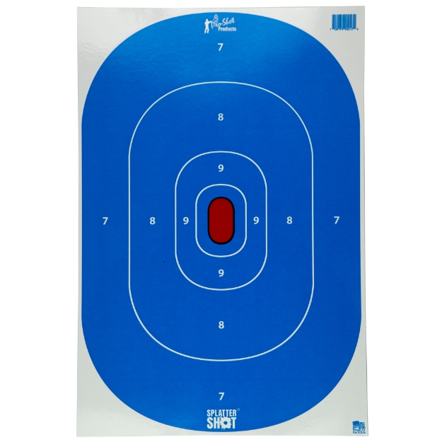 Picture of Pro-Shot Products Splatter Shot - 12"x18" Silhouette - Adhesive Target - 8 Pack - Blue/White SILH-INTP-BLUE-8PK