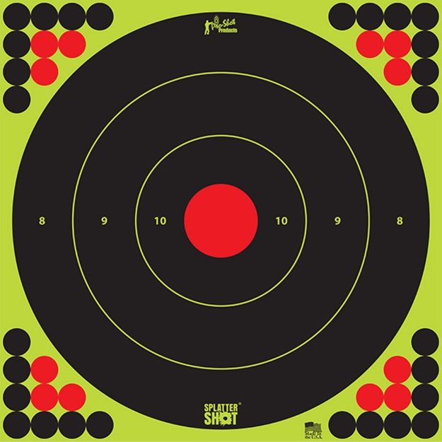 Picture of Pro-Shot Products Splatter Shot - 17.5" Bullseye - Adhesive Target - 5 Pack - Black/Green LONG RANGE-17.25-5PK