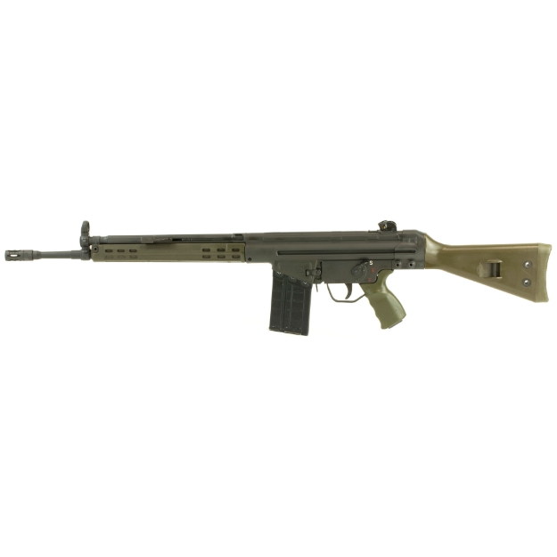 Picture of PTR Industries PTR-91 GI - Semi-automatic Rifle - 308 Win - 18" Barrel - Parkerized Finish - Green Furniture - 20Rd - Metal Lower - Removable 5/8X24 Flash Hider - 1-20Rd Magazine - BLEM (Damaged Handguard and Case) PTR100