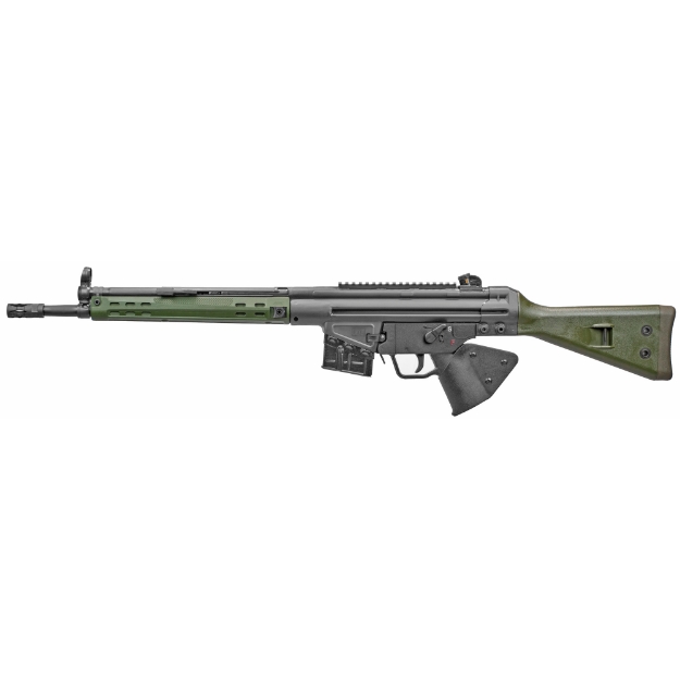 Picture of PTR Industries PTR-91 GIRK - Semi-automatic Rifle - 308 Win - 16" Barrel - Black - Green Furniture - 10Rd - Welded Scope Mount - Metal Lower - Removable 5/X24 Flash Hider - 1-10Rd Magazine - CA Compliant Grip Wrap PTR409