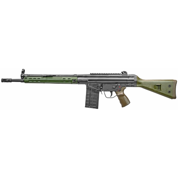 Picture of PTR Industries PTR-91 GIRK - Semi-automatic Rifle - 308 Win - 16" Barrel - Black - Green Furniture - 20Rd - Welded Scope Mount - Metal Lower - Removable 5/X24 Flash Hider - 1-20Rd Magazine PTR 113