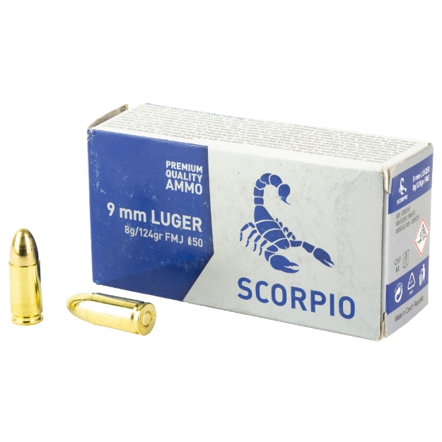 Picture of STV Technology Scorpio Ammo - 9MM - 124 Grain - Full Metal Jacket - 50 Round Box S9MM124F