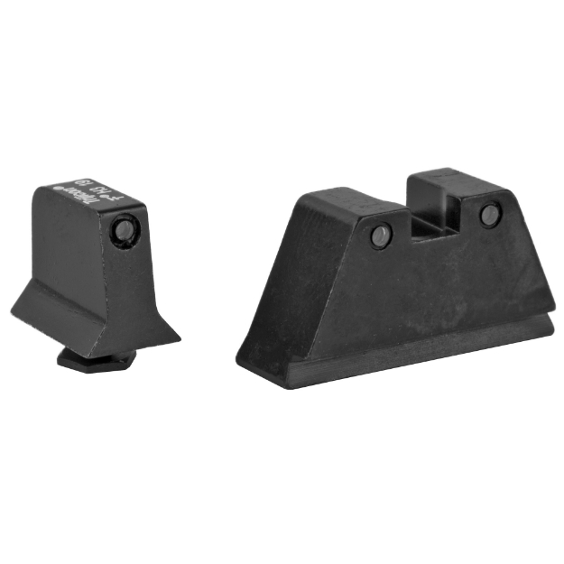 Picture of Trijicon Bright & Tough - Sight - Suppressor Set - Fits Glock 17,17L,19,22,23,24,25,26,27,28,31,32,33,34,35,37,38,39 - Black Front/Black Rear with Green Lamps GL201-C-600661