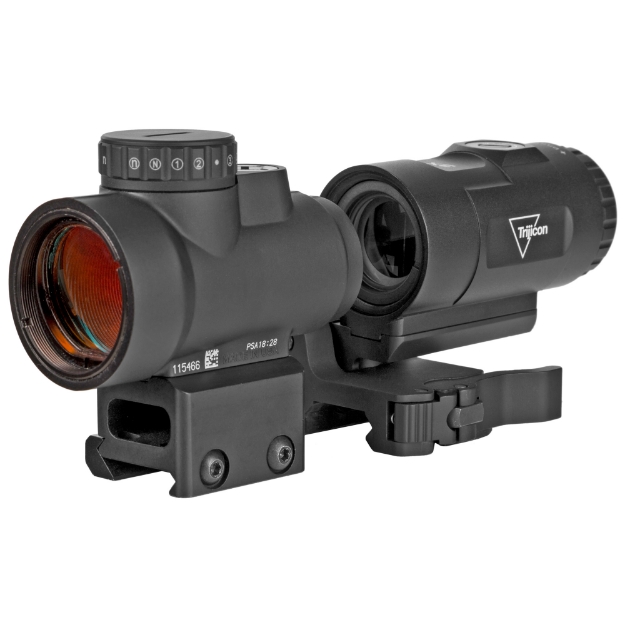 Picture of Trijicon MRO HD - Red Dot - 1X25 - 68MOA Circle With 2MOA Center Dot - Black - Full Co-Witness Mount  - 3X Magnifier With Adjustable Height Quick Release - Flip to Side Mount MRO-C-2200057