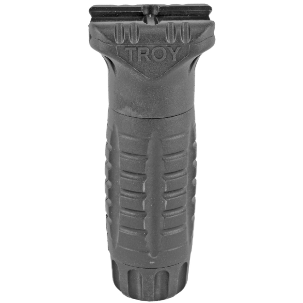 Picture of Troy Battle Ax CQB Grip - Fits Picatinny - Lightweight Polymer Design - Waterproof Storage Compartment - and Aggressive Ridged Pattern - Black SGRI-VRT-00BT-00