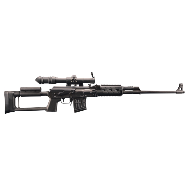 Picture of Zastava M91 Sniper Rifle - Semi-automatic - AK Style Rifle - 7.62X54R - 24" Chromelined Barrel - Matte Finish - Black - Polymer Grip and Stock Combo - Adjustable Sights - Comes with Scope - 10 Rounds - 2 Magazines SR91762