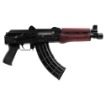 Picture of Zastava ZPAP92 - Semi-automatic - AK Pistol - 7.62X39 - 10" Chrome Lined Barrel - Blued - Polymer Grip - Red Wood Handguard - 30 Rounds - 1 Magazine - Bulged Trunnion - Hinged Top Cover - 1.5MM Receiver - BLEM (Damaged Case) ZP92762SR