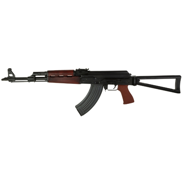 Picture of Zastava ZPAPM70 - Semi-automatic Rifle - AK - 7.62X39 - 16.3" Chrome Lined Barrel - Matte Finish - Black - Blood Red Handguard - TangoDown Grip - Triangle Folding Stock - 30 Rounds - Right Hand ZR7762RTF