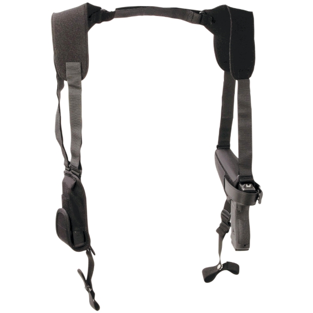 Picture of Uncle Mike's Horizontal Pro Pak Shoulder Holster - Size 15 - Fits Large Auto With 4.5" Barrel - Ambidextrous - Black 77150