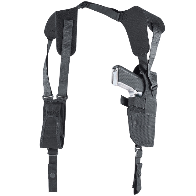 Picture of Uncle Mike's Pro Pak Vertical Shoulder Holster - Size 5 - Fits Large Auto With 5" Barrel - Right Hand - Black 75051