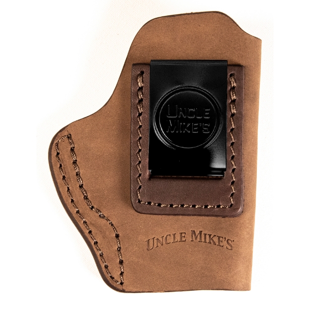 Picture of Uncle Mike's Uncle Mikes Inside Waistband Leather Holster - Size 1 - Fits Most Small Frame Autos (CZ 2075/Kahr PM9/Ruger 380/ Walther PPK) - Leather - Metal Clip - Ambidextrous - Brown UM-IWB-1-BRW-A