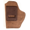 Picture of Uncle Mike's Uncle Mikes Inside Waistband Leather Holster - Size 1 - Fits Most Small Frame Autos (CZ 2075/Kahr PM9/Ruger 380/ Walther PPK) - Leather - Metal Clip - Ambidextrous - Brown UM-IWB-1-BRW-A