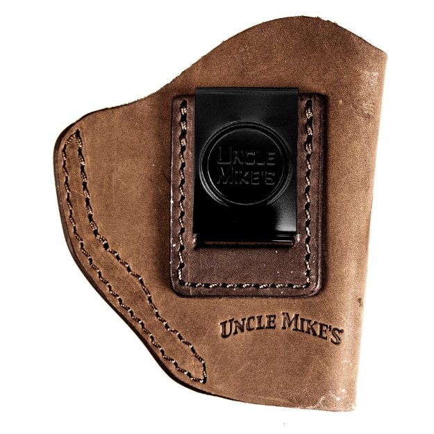 Picture of Uncle Mike's Uncle Mikes Inside Waistband Leather Holster - Size 2  - Fits Most Small Frame Revolvers (Ruger LCR/S&W J Frames/Taurus 85/856) - Leather - Metal Clip - Ambidextrous - Brown UM-IWB-2-BRW-A