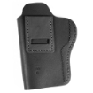 Picture of Uncle Mike's Uncle Mikes Inside Waistband Leather Holster - Size 5 - Fits Most Medium/Large Frame Autos (H&K 45c/P2000USPc/VP9sk/Sig P320c/Springfield XDMc) - Leather - Metal Clip - Ambidextrous - Black UM-IWB-5-MBL-A