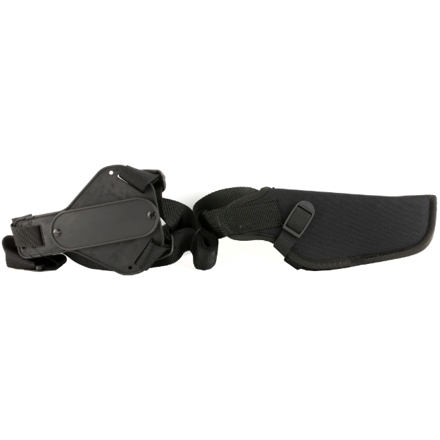 Picture of Uncle Mike's Vertical Shoulder Holster - Size 2 - Fits Med Revolver With 4" Barrel - Right Hand - Black 83021