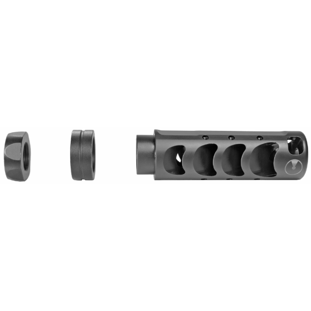 Picture of Ultradyne USA Apollo MAX Compensator Muzzle Brake with Timing Nut AR-10 6.5 - 5/8"-24 Thread - .975 Outside Diameter - Steel Nitride Finish UD10260