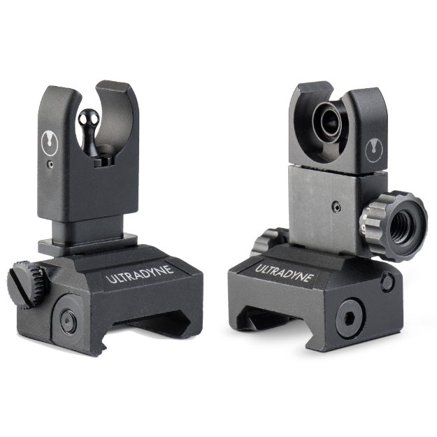 Picture of Ultradyne USA C4 Front & Rear Sight Combo - Fits Picatinny Rails - Black - 4.7 oz. Total - 4140 CrMo Steel UD10480