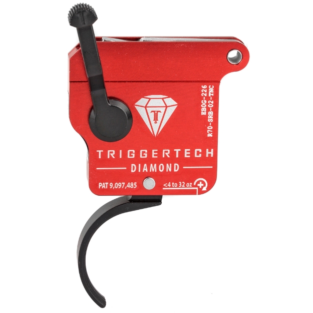 Picture of TriggerTech Trigger - 0.3-2.0LB Pull Weight - Fits Remington 700 - Diamond Curved Clean Trigger - Right Hand - Adjustable - Black Finish - Includes Installation Tools - Instruction Book - & TriggerTech Patch R70-SRB-02-TNC