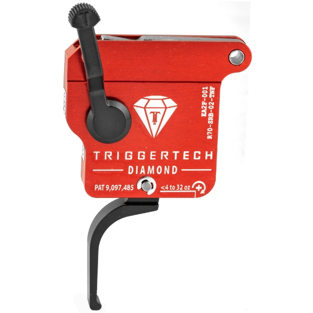 Picture of TriggerTech Trigger - 0.3-2.0LB Pull Weight - Fits Remington 700 - Diamond Flat Clean Trigger - Right Hand - Adjustable - Black Finish - Includes Installation Tools - Instruction Book - & TriggerTech Patch R70-SRB-02-TNF