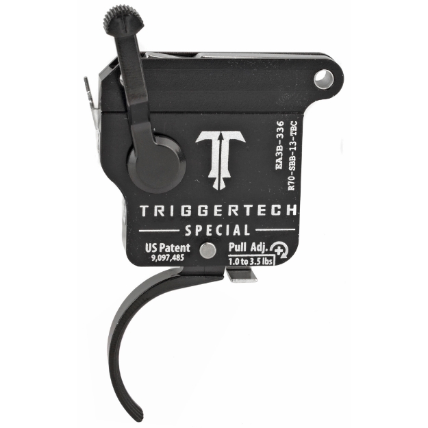 Picture of TriggerTech Trigger - 1.0-3.5LB Pull Weight - Fits Remington 700 - Special Curved Trigger - Bolt Release Model - Right Hand - Adjustable - Black Finish - Includes Installation Tools - Instruction Book - & TriggerTech Patch R70-SBB-13-TBC