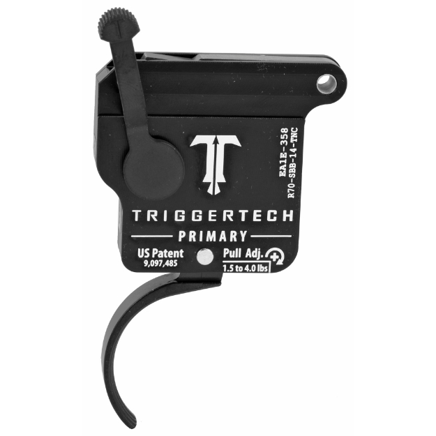 Picture of TriggerTech Trigger - 1.5-4LB Pull Weight - Fits Remington 700 - Primary Curved Clean Trigger - Right Hand - Adjustable - Black Finish - Includes Installation Tools - Instruction Book - & TriggerTech Patch R70-SBB-14-TNC