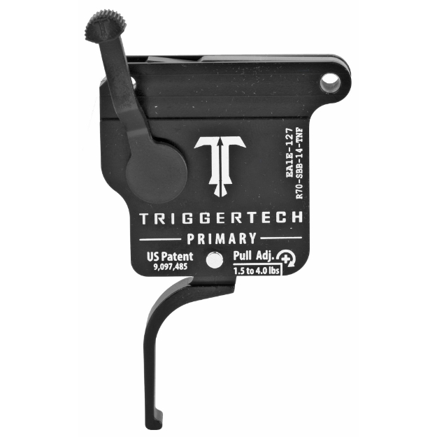 Picture of TriggerTech Trigger - 1.5-4LB Pull Weight - Fits Remington 700 - Primary Flat Clean Trigger - Right Hand - Adjustable - Black Finish - Includes Installation Tools - Instructions Book - & TriggerTech Patch R70-SBB-14-TNF