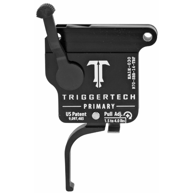 Picture of TriggerTech Trigger - 1.5-4LB Pull Weight - Fits Remington 700 - Primary Flat Trigger - Bolt Release Model - Right Hand - Adjustable - Black Finish - Includes Installation Tools - Instruction Book - & TriggerTech Patch R70-SBB-14-TBF