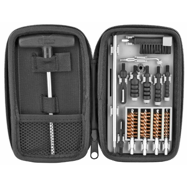 Picture of Tipton Compact Pistol Cleaning Kit - For Pistol Calibers .22-.45 - Cleaning Pick - Nylon Brush - Cleaning Rod - Soft Carry Case 1082252