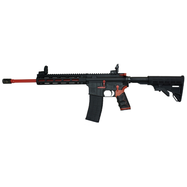 Picture of Tippmann Arms Company M4-22 Redline - Semi-automatic Rifle - AR-15 Style - 22 LR - 16" Barrel - Red - Composite MLOK Handguard - Matte Finish - Black - Red Accents - M4 Collapsible Stock - TandemKross Hive Grip - Front/Rear Flip Sights - 1 Magazine - 25 Rounds A101111