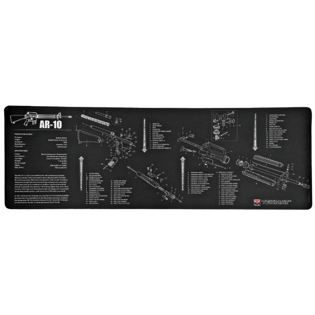 Picture of TekMat AR-10 Rifle Mat - 12"x36" - Black - Includes Small Microfiber TekTowel - Packed In Tube TEK-R36-AR10