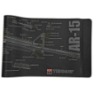 Picture of TekMat AR-15 Cutaway Mat - 12"x36" - Black - Includes Small Microfiber TekTowel - Packed In Tube TEK-R36-AR15-CA