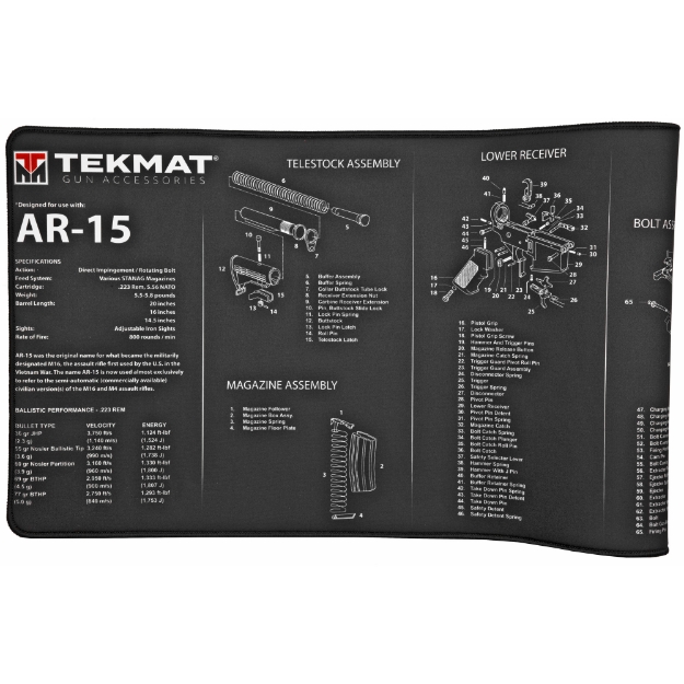 Picture of TekMat AR-15 Ultra Premium Gun Cleaning Mat - Includes Small Microfiber TekTowel - Packed In Tube TEK-R44-AR15