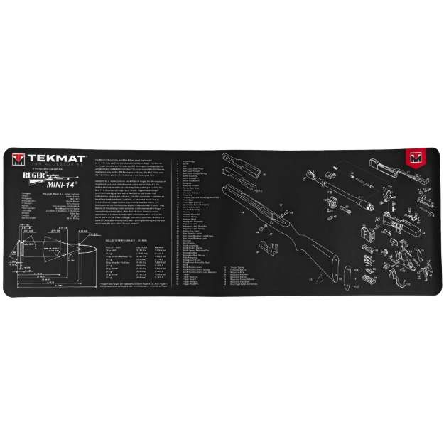 Picture of TekMat Long Gun - Ruger Mini 14 - Cleaning Mat - Thermoplastic Surface Protects Gun From Scratching - 1/8" Thick - 12"x36" - Tube Packaging - Black TEK-R36-MINI14