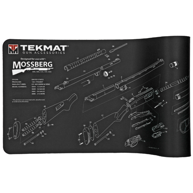 Picture of TekMat Mossberg Shotgun Mat - 12"x36" - Black - Includes Small Microfiber TekTowel - Packed In Tube TEK-R36-MOSSBERG