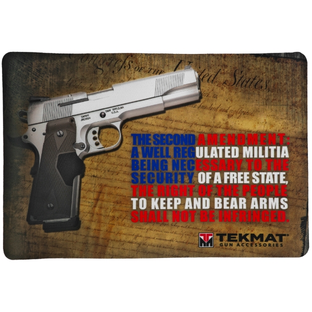 Picture of TekMat Original Mat - 2nd Amendment - Cleaning Mat - Thermoplastic Surface Protects Gun From Scratching - 1/8" Thick - 11"x17" - Tube Packaging - Black TEK-R17-2AMEND