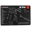 Picture of TekMat Pistol Mat For Heckler & Koch SP5K - 11"x17" - Black - Includes Small Microfiber TekTowel - Packed In Tube TEK-R17-HK-SP5K