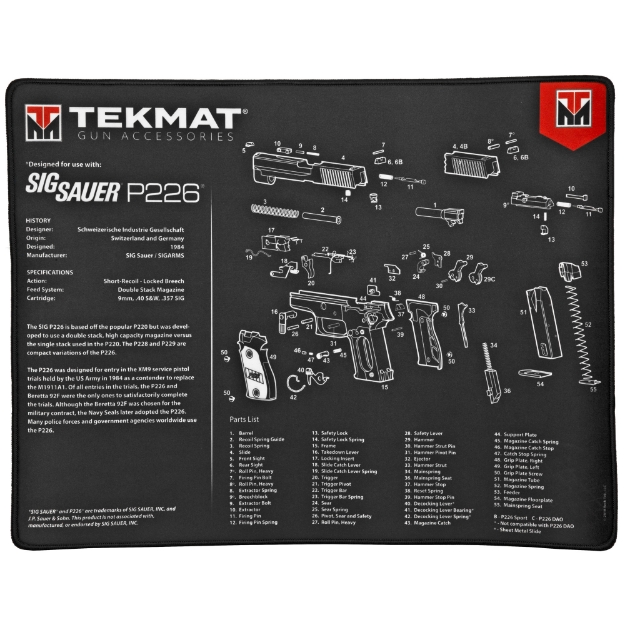 Picture of TekMat Sig P226 Ultra Premium Gun Cleaning Mat - 15"x20",Includes Small Microfiber TekTowel TEK-R20-SIGP226