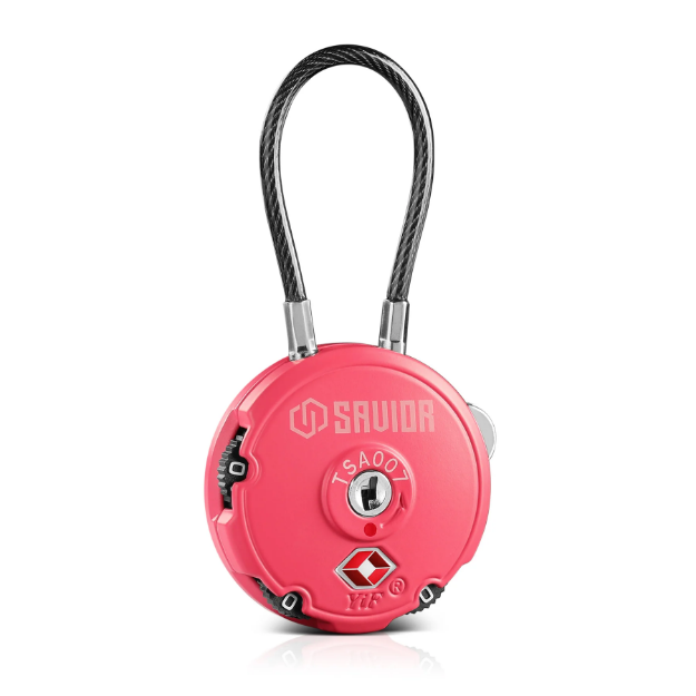 Picture of 3-Digit Cable Lock - 1 Pack - Prison Pink