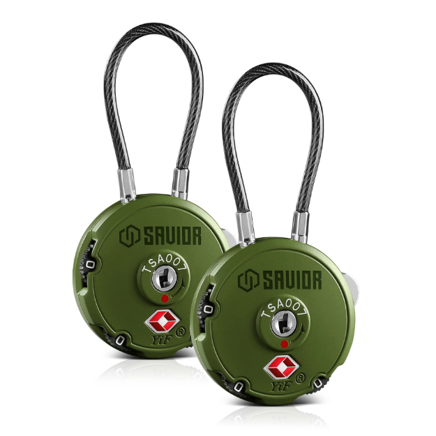 Picture of 3-Digit Cable Lock - 2 Pack - OD Green