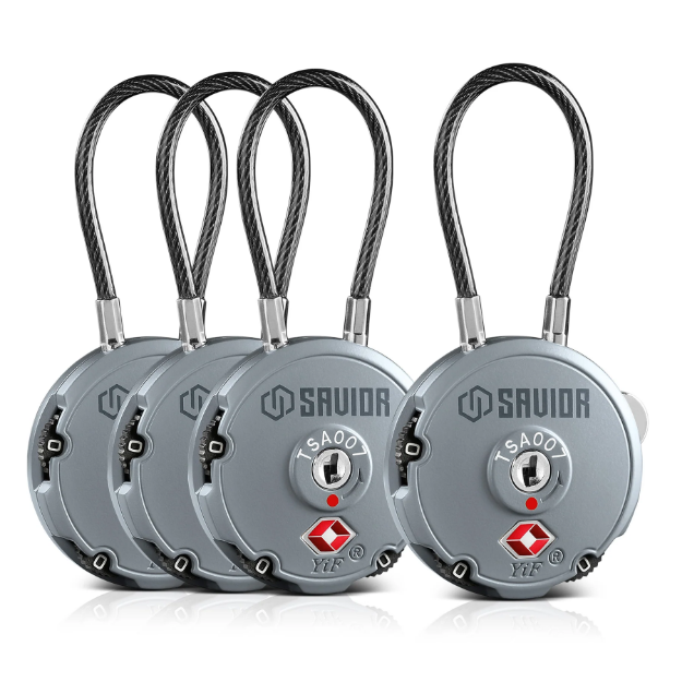 Picture of 3-Digit Cable Lock 4-Pack - SW Gray