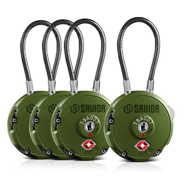 Picture of 3-Digit Cable Lock 4-Pack - OD Green