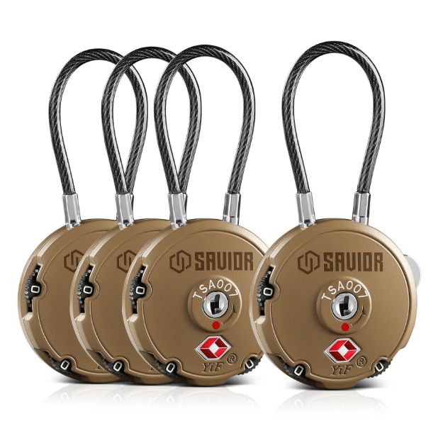 Picture of 3-Digit Cable Lock 4-Pack - Dark FDE