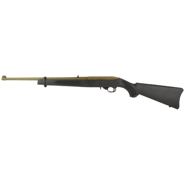 Picture of Ruger 10/22 Carbine - Semi-Automatic Rifle - 22 LR - 18.5" Barrel - FDE Cerakote Receiver and Barrel - Alloy Steel - Black Synthetic Stock - Adjustable Rear and Gold Bead Front Sight - 10 Round - BLEM (Damaged Box) 01151