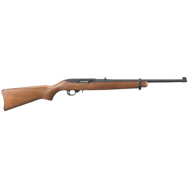 Picture of Ruger 10/22 Carbine - Semi-automatic Rifle - 22 LR - 18.5" Barrel - Satin Black Finish - Alloy Steel - Hardwood Stock - Adjustable Rear and Gold Bead Front Sight - 10 Rounds - 1 Magazine - BLEM (Damaged Case - Damaged Finish on Stock) 01103