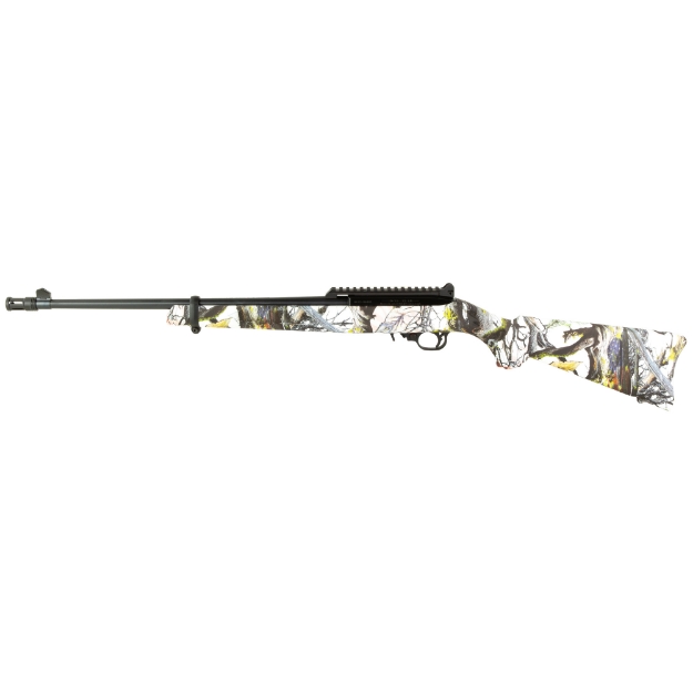 Picture of Ruger 10/22 Fifth Edition - Collector Series - Semi-automatic Rifle - 22 LR - 18.5" Barrel with Ruger Flash Suppressor - Collector Series Bolt Markings - Satin Black Finish - American Camo Synthetic Stock - Adjustable Ghost Ring Rear Sight - Protected Blade Front Sight - 10 Rounds - 1 Magazine - Includes Fifth Edition Metal Street Sign - Bumper Sticker and Pin 31191