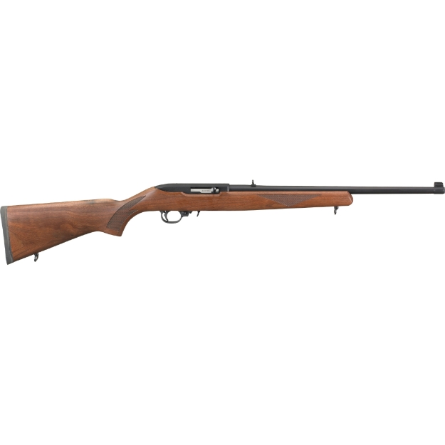 Picture of Ruger 10/22 Sporter - Semi-Automatic Rifle - 22 LR - 18.5" Barrel - Satin Black Finish - Alloy Steel - American Walnut Stock - Adjustable Rear & Gold Bead Front Sight - 10Rd 01102