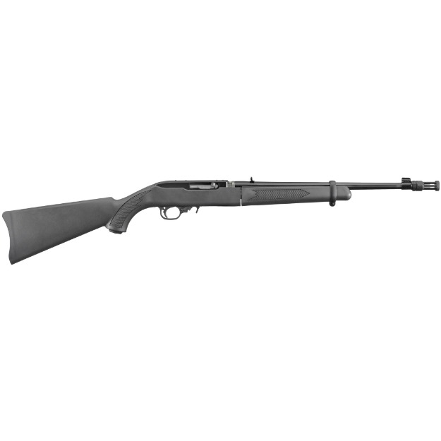 Picture of Ruger 10/22 Takedown - Semi-Automatic Rifle - 22 LR - 16.4" Barrel - Satin Black Finish - Alloy Steel - Black Synthetic Stock - Adjustable Rear & Bead Front Sight - 10Rd - Ballistic Nylon Case 11112