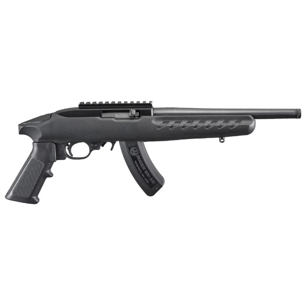 Picture of Ruger 22 Charger - Pistol - Semi-automatic - 22LR - 10" Barrel - Threaded Barrel - Alloy Steel - Matte Finish - Black - Polymer Pistol Grip - Black Polymer Stock - Picatinny Rail Installed - 15 Rounds - Includes Adjustable Bipod 04923