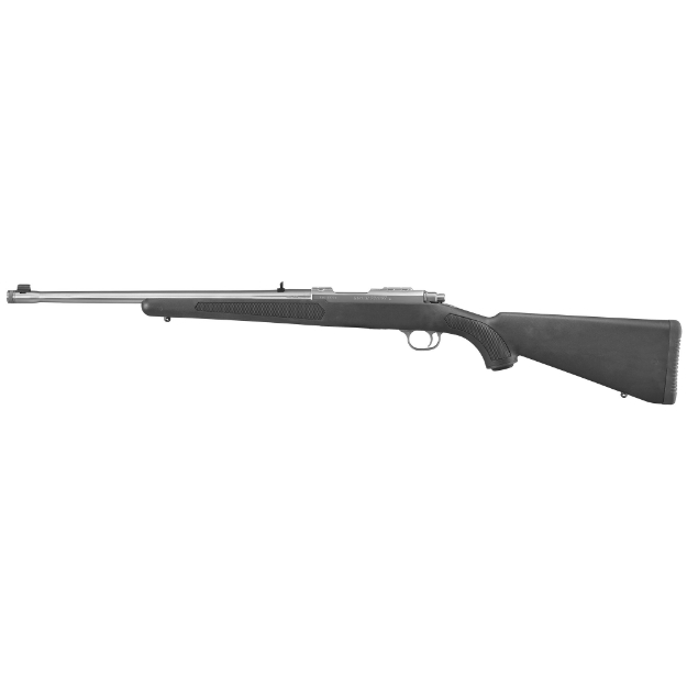 Picture of Ruger 77/357 - Bolt Action Rifle - 357 Magnum - 18.5" Threaded Barrel - 1/2X28 Threads - Stainless Finish - Synthetic Stock - Adjustable Rear Sight - Bead Front Sight - 5Rd 07419